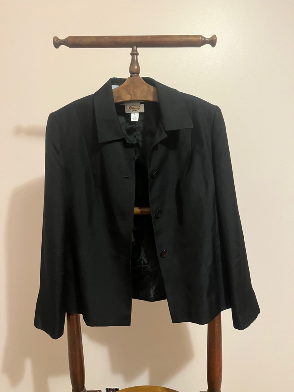 Vintage Black Women's Single-Breasted Blazer